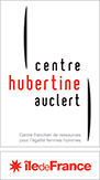 Logo du centre hubertine auclert + logo de la région ile-de-france.